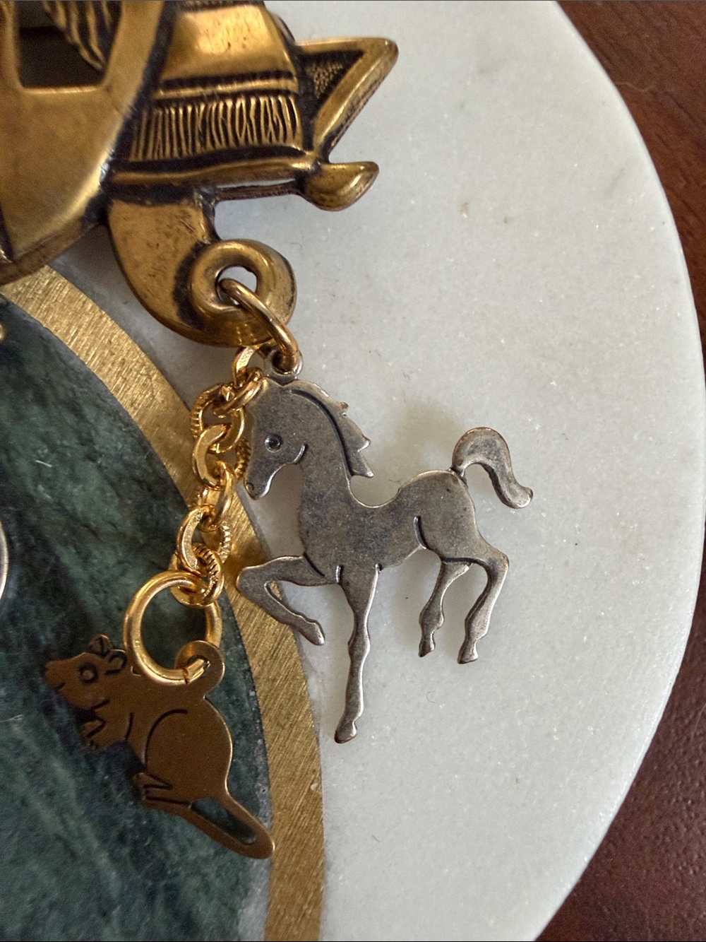 Vintage Cinderella Rhinestone Carriage Charm Brooch - Whimsical, Fairytale - Picture 3 of 6